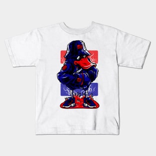 Dapper Duck Character Blue Red Kids T-Shirt